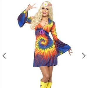 Tie dye hippy dress rainbow